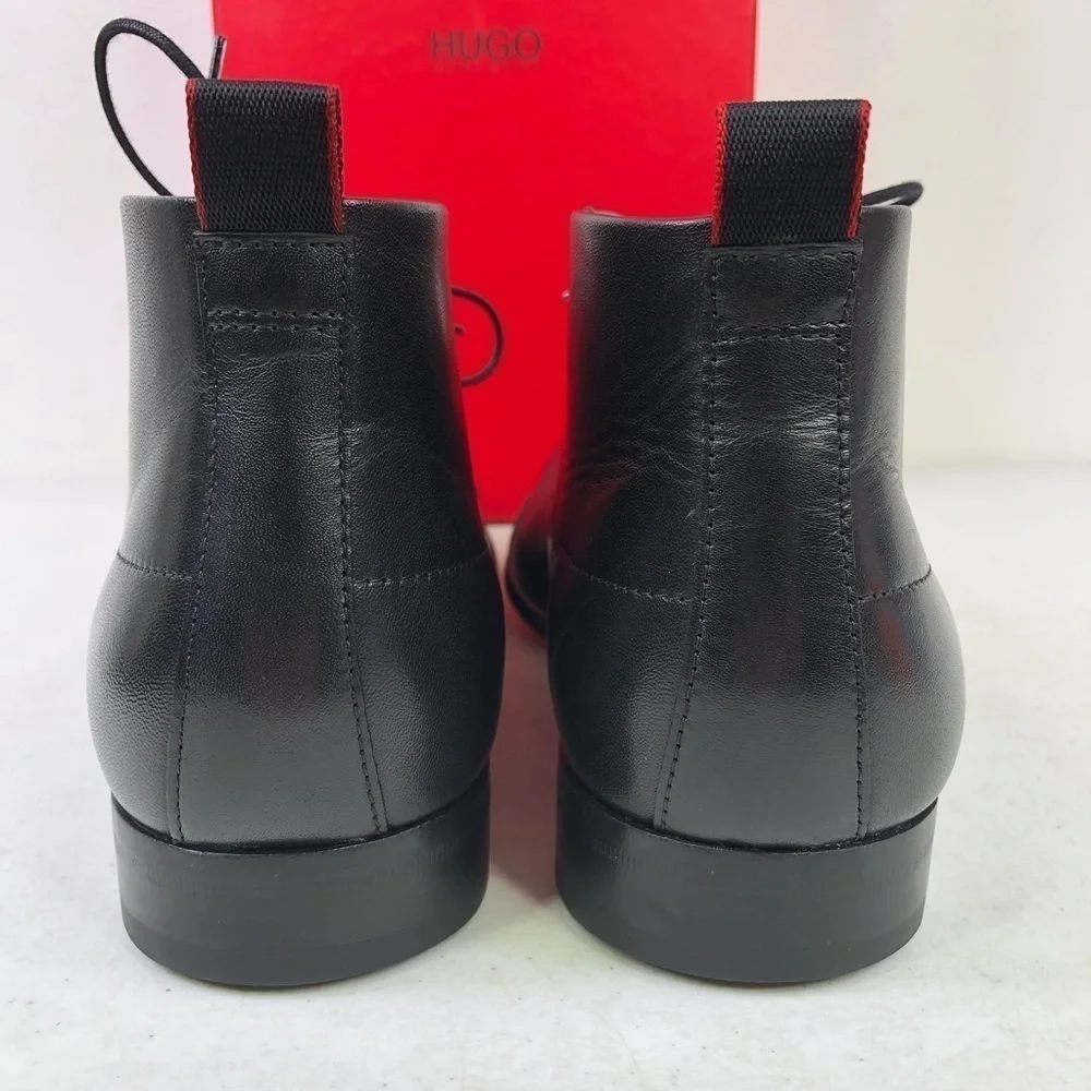 Hugo Boss Black Leather Chukka Lace Up Boots